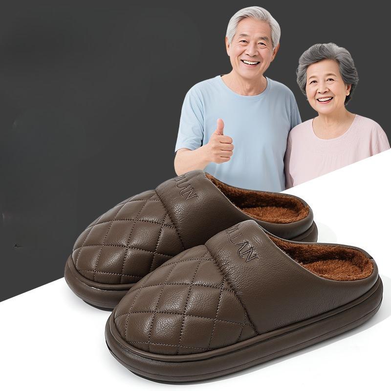 Waterproof and Anti-slip Cotton Shoes, Thick-soled Cotton Slippers for Indoor Warmth