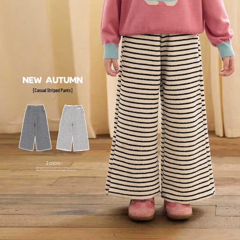 Полосатые широкие брюки для девочек LUSON Okids 120