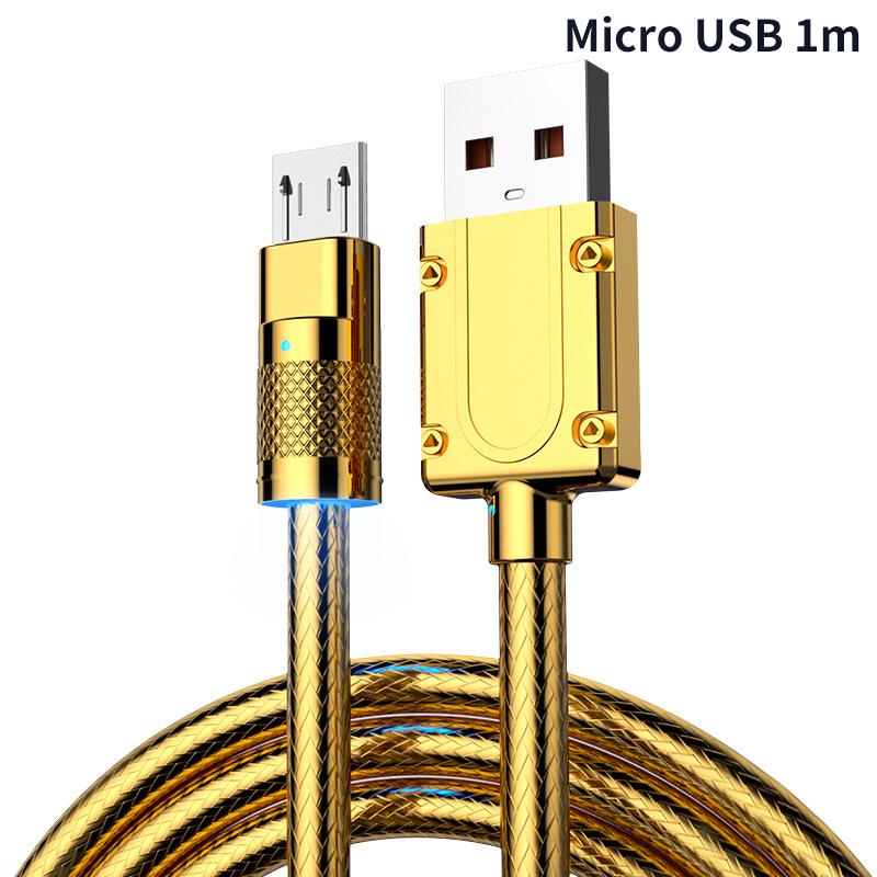 

Цинковый сплав 120 Вт Usb сверхбыстрый зарядный кабель для Xiaomi Huawei Samsung Type C 6A Micro 3A игровой шнур для зарядки для iPhone 2.4A as the picture