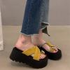 Height-increasing versatile non-slip with skirt cover, toe cool slippers, summer and Korean version thick-soled slippers, women's summer outer wear 2