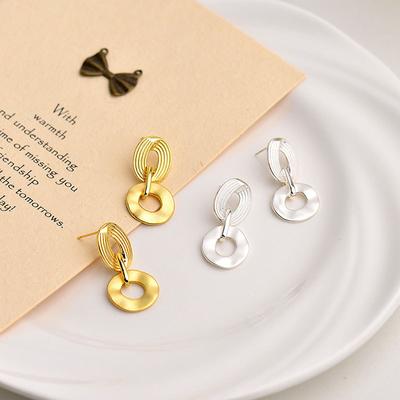 Simple and Versatile High-end Double-ring Earrings Earrings Light Luxury High-end Niche Design Trend
