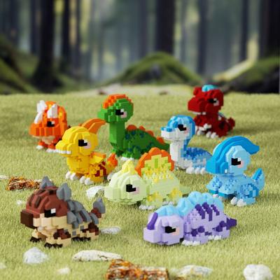 Neuer micro-grained süßer Dinosaurierpark Internet-Berühmtheit Bausteine Kinderspielzeug zum Zusammenbauen Jungen und Mädchen Geschenke