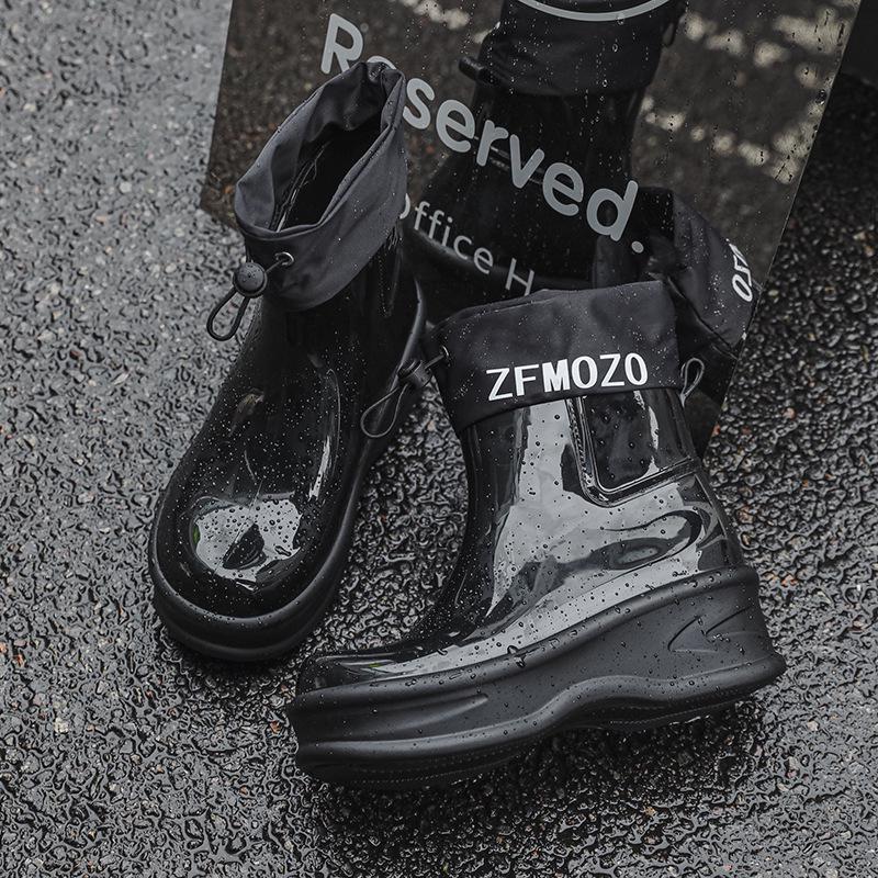 

Женские водонепроницаемые резиновые сапоги в корейском стиле, увеличивающие рост, со шнурком и нескользящей подошвой 39