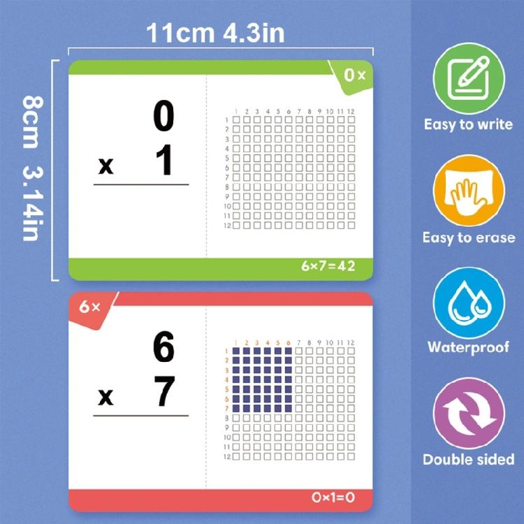 85Pcs Engaging Multiplication Learning Card Erasable Multiplication Flashcards Portable Math Learning Aid For Preschool
