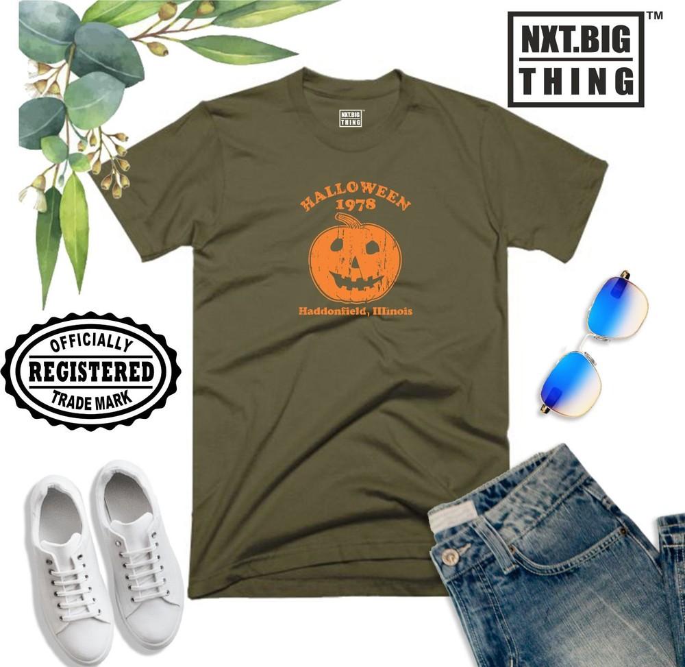 Halloween 1978 T Shirt Michael Myers Kills Pumpkin Scary Horror Funny Gift Top M