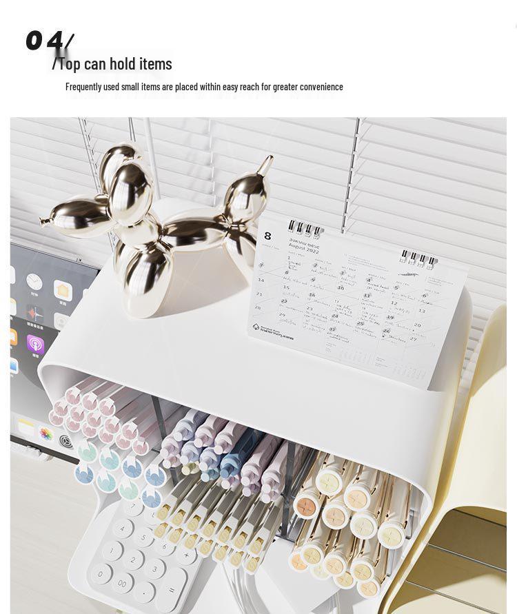 Angled Pen Holder Desk Organizer - Large Capacity