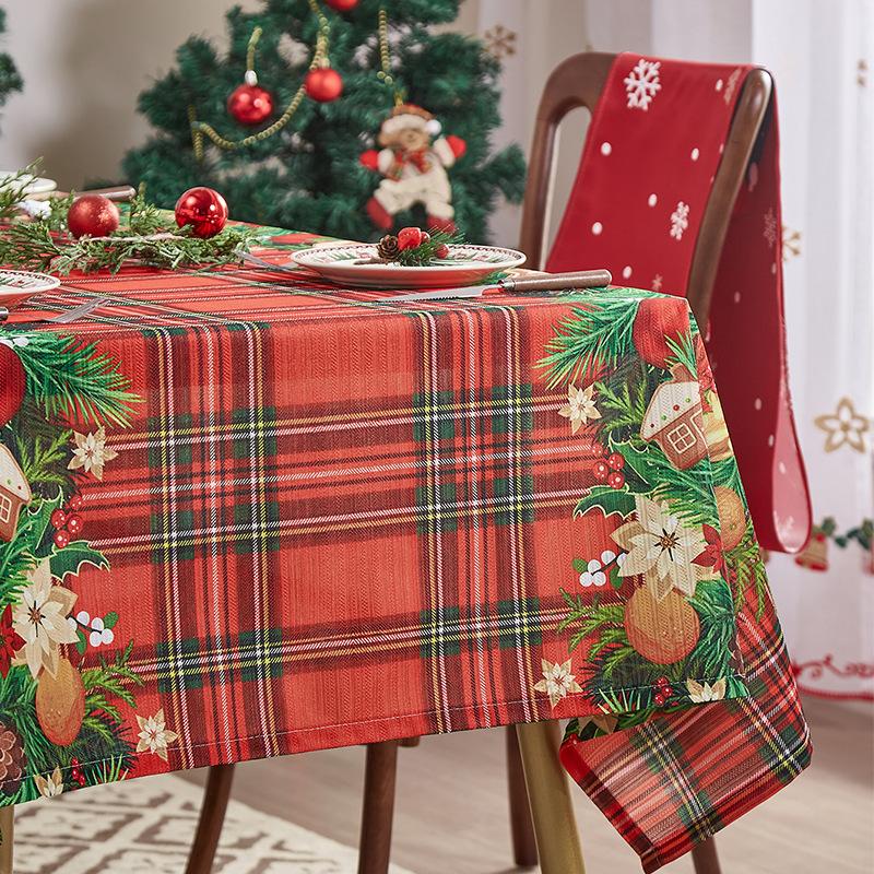 Christmas Bell Print Tablecloth Fashion American Style Holiday Table Cover Elegant Home Festival Party Decoration Table Cloth