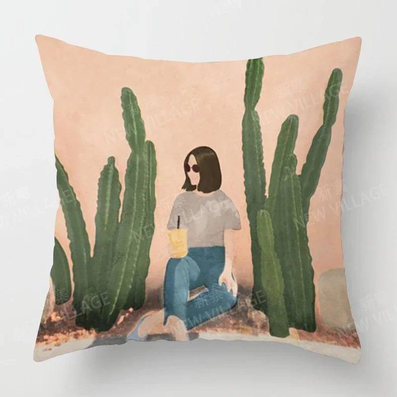 

Скандинавский Осенний Домашний Осенний Декор Наволочка Чехол для Подушки Дивана Бархат Моранди 66x66cm