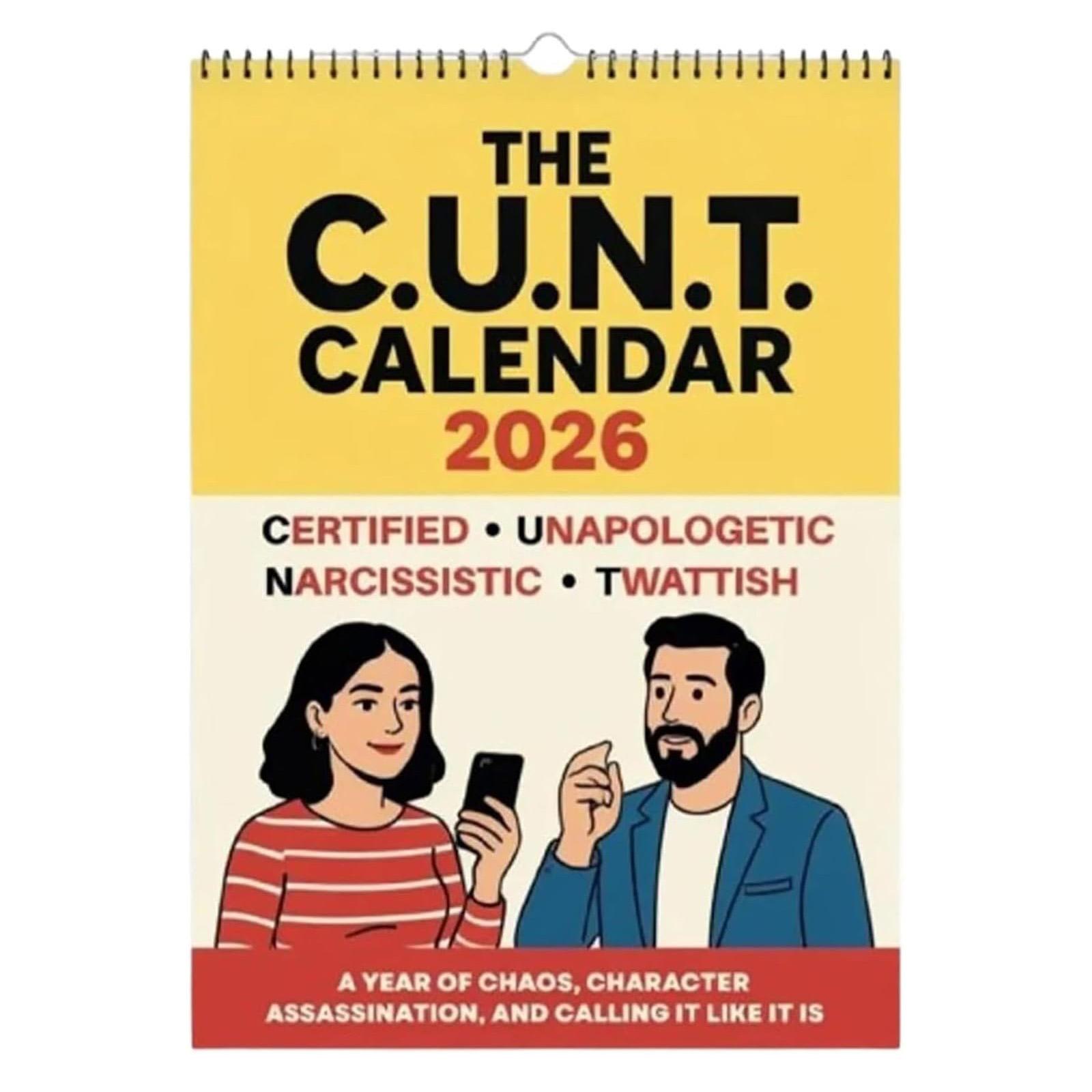 

2026 The C.U.N.T Calendar Funny Monthly Daily Weekly Monthly Planner 12-Month Spiral Calendars Home Decor Creative Wall Calendar