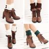Autumn Winter Women Leg Warmers Socks Solid Color Sports Outdoor Knitted Boot Toppers 2 Button Fashion Boot Cover