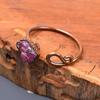 Pink Ruby Stone Copper Statement Electroformed Cocktail Friend Gift Ring Jewelry V-42