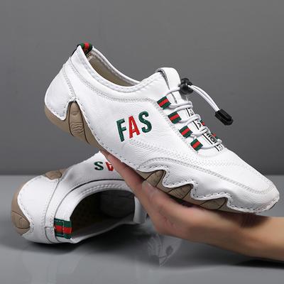 Car Driving Shoes High Quality Men's British Style Loafers Large Size White Mens Loafers