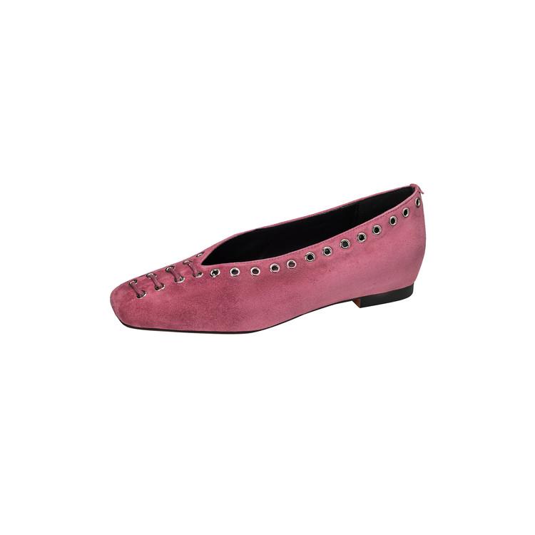 

Мода Новая Весна/осень Овчина Замша Женская Обувь Квадратный Носок Женские Туфли-лодочки Обувь для Женщин Модные Лоферы с Вырезами Обувь на Низком Каблуке 40 розовый