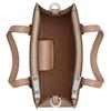 COACH Nina 17 Tonal Logo Magnetic Snap Refined Calfskin Shoulder Crossbody Tote Small Women's Silver and Tan