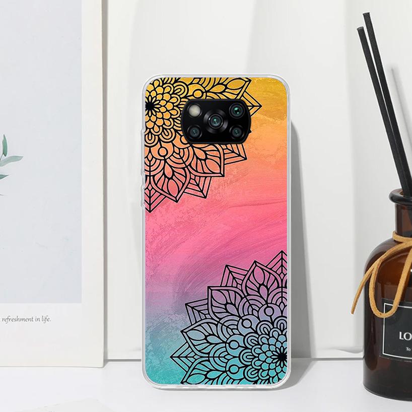 Totem Mandala Colorful Flower Phone Case For Xiaomi Poco X7 X6 X5 M7 M8 Pro F7 Ultra Redmi 15C 15 13C 13 12C 12 10 10C 10A Art F