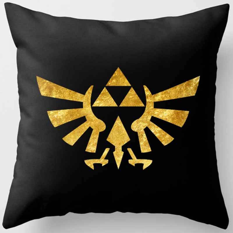 Black and Yellow Square Pillowcase, Home Decoration, Car Sofa Cushion Cover 45cm*45cm