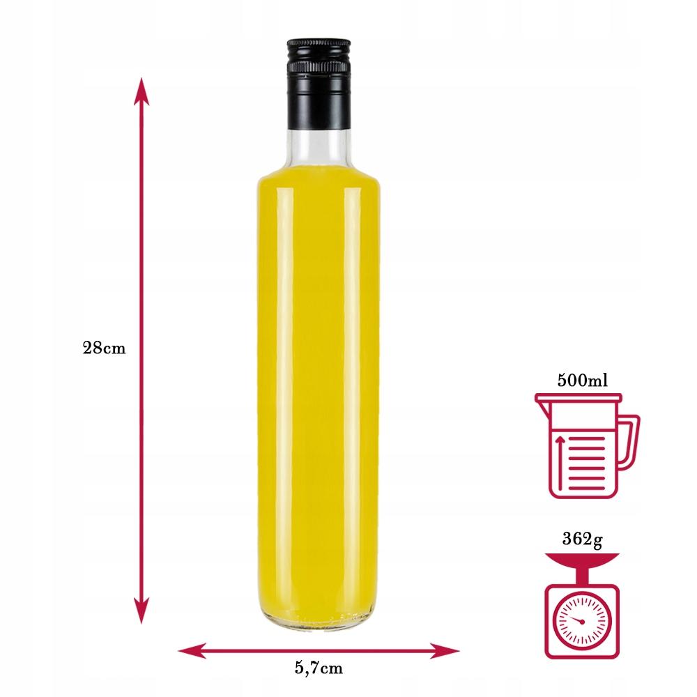 10X DORICA GLASS BOTTLES 500ml CLEAR WITH DISPENSER for olive oil and vinegar 0.5l
