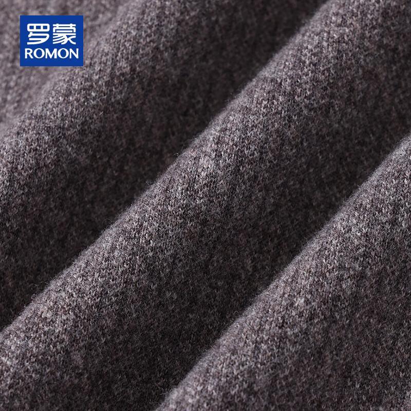 ROMON Men's 100% Pure Wool Thickened Striped Mock Neck Sweater