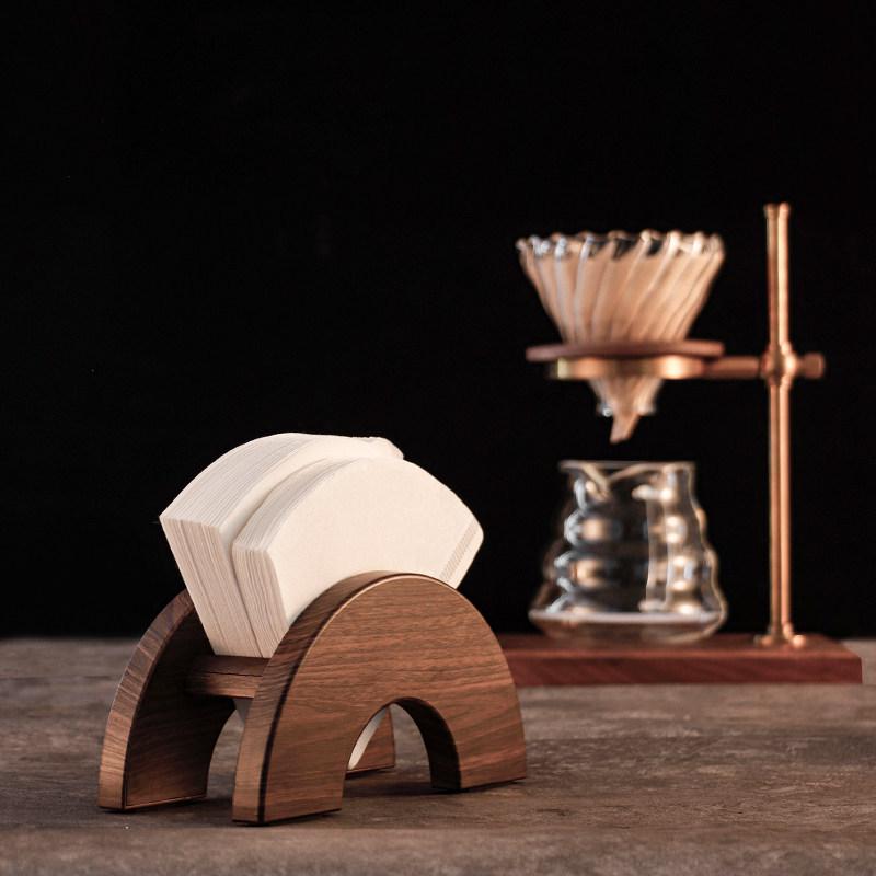 Black Walnut Wood Drip Coffee Filter Holder for V60