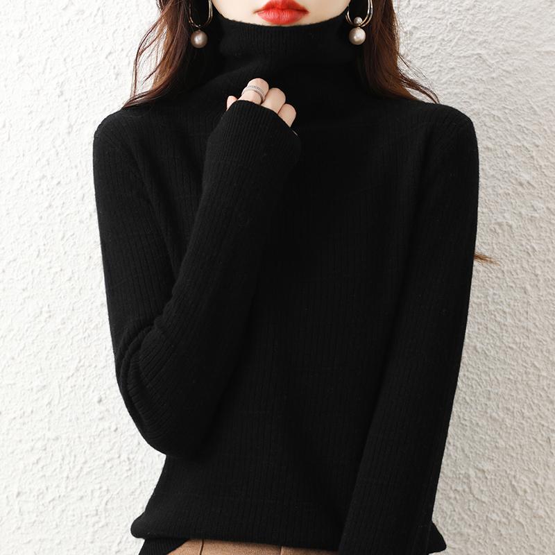 Dame genser Turtleneck MODERN NEW SAGA Vinter Myk Varm Ull Gensere Strikket Genser Høst Dame Genser Strikket Topp