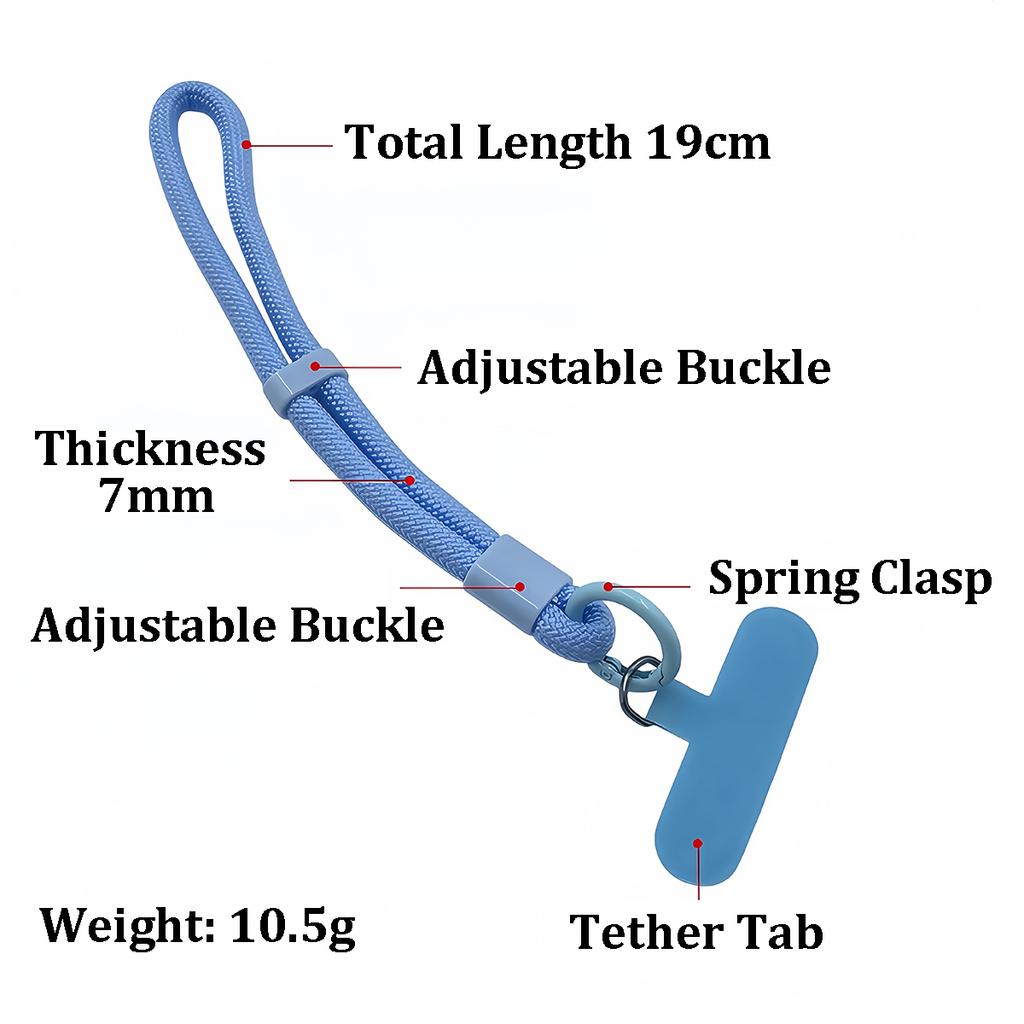 Adjustable Mobile Phone Short Lanyard Rope Cord Nylon Anti-Lost Hand Wrist Strap Universal for Mobile Phone Case Accessories