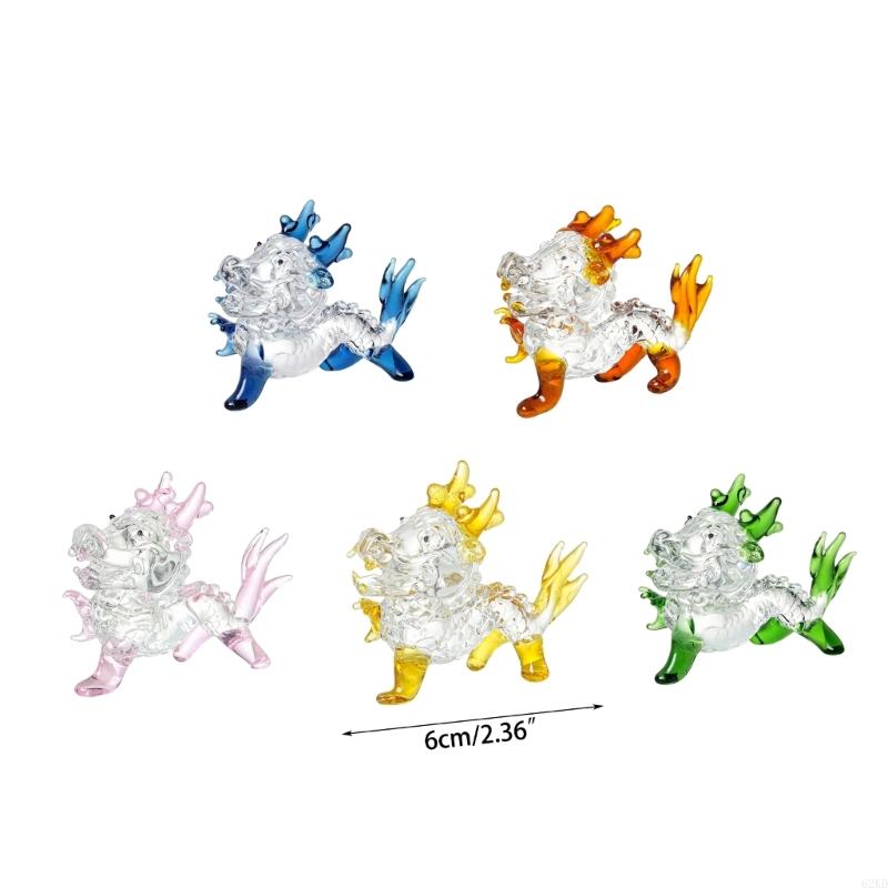 62KD Colorful Crystal Feng Shui Dragon Statue for Office Living Room Craft with Care