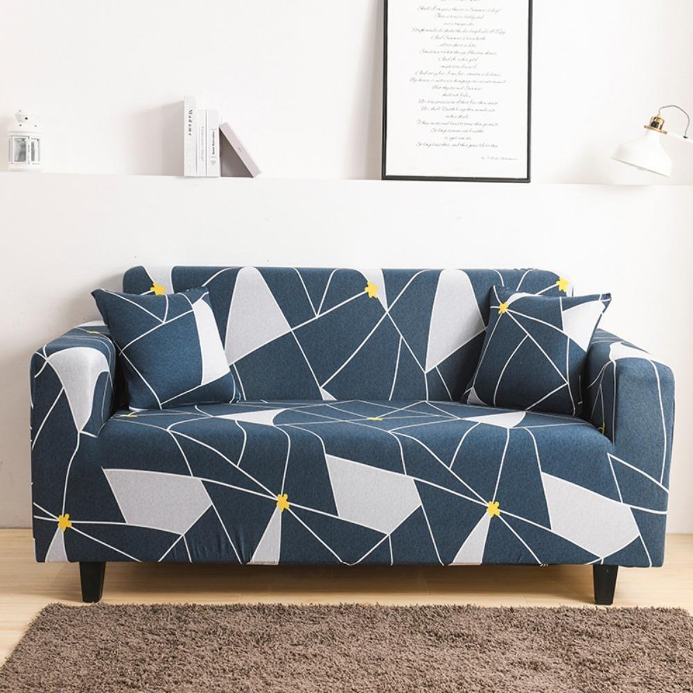 Milk Silk Sofa Cushion Printing All-inclusive Solid Color Lazy Cover Elastic Three-person Sofa Cover