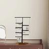 5-Tiers Jewelry Display Organizer Telescopic Earrings Necklaces Bracelets Holder with Wooden Tray Fashion Gift for Women