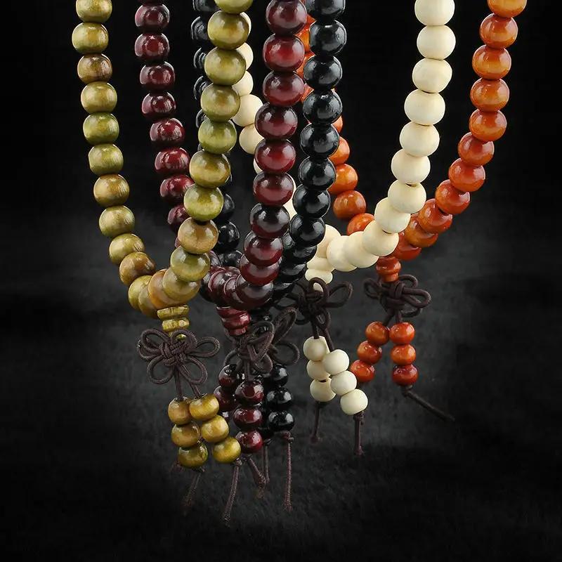 9 Styles 6mm Natural Sandalwood Buddhist Buddha Wood Prayer Beaded Knot Black Ebony Unisex Men Bracelets & Bangles for Women