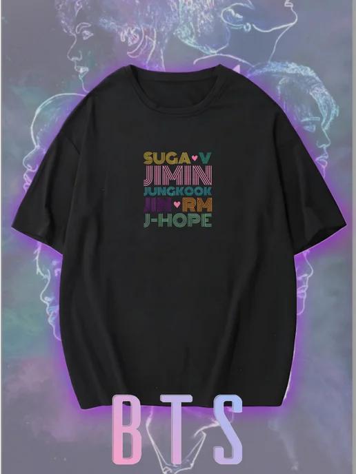 Oversized T-shirt with a BTS print L