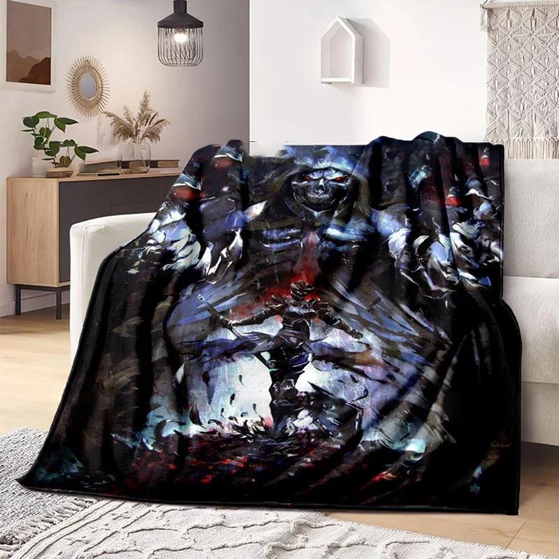 3D Print Overlord Anime Blanket Soft Sofa Cover Throw Blanket Fleece Tapestry Lightweight Warm Bed Blankets for Bedroom Couch