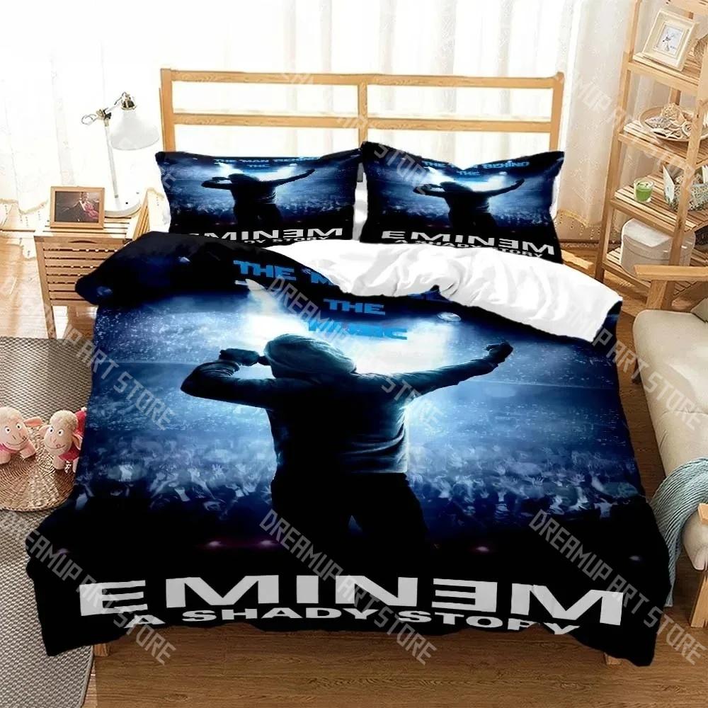 Fashion Hip Hop Eminem Rapper Bedding Set Single Twin Full Queen King Size Bed Set Kids Bedroom Duvetcover Sets Bed Sheet Set