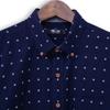 Watanosato Long Sleeve Dobby Made in Kurume White Button-Down Shirt, Weave, Japan, (Size L/Color Batten)