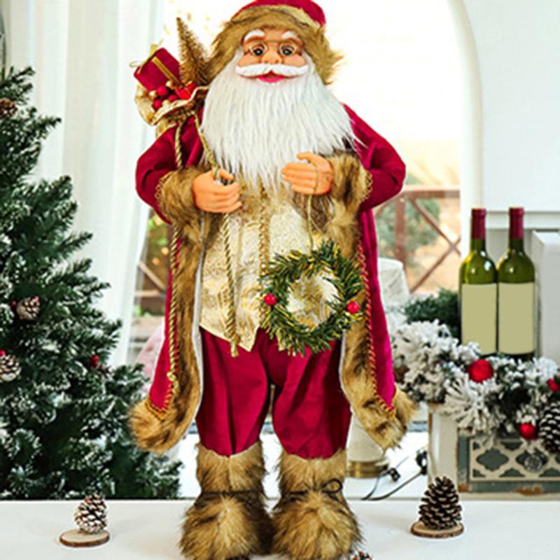Santa Claus Doll Height 30cm New Year 2025 Christmas Decorations For Home Children's Gifts Window Ornaments Navidad