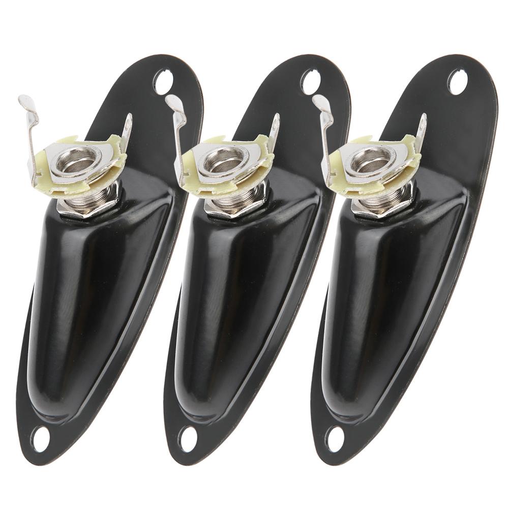 3Pcs Alloy Electric Guitar Jack Electric Bass Plug Socket for ST Ship Form Accessory Black