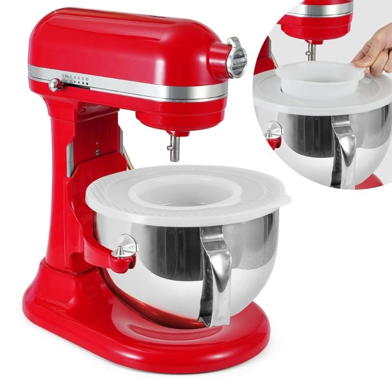 2 Stück Rührschüsselabdeckungen Geeignet für 5,5-6QT Mixer Versiegeltes Design Schützt Zutaten vor Staub während der Lagerung