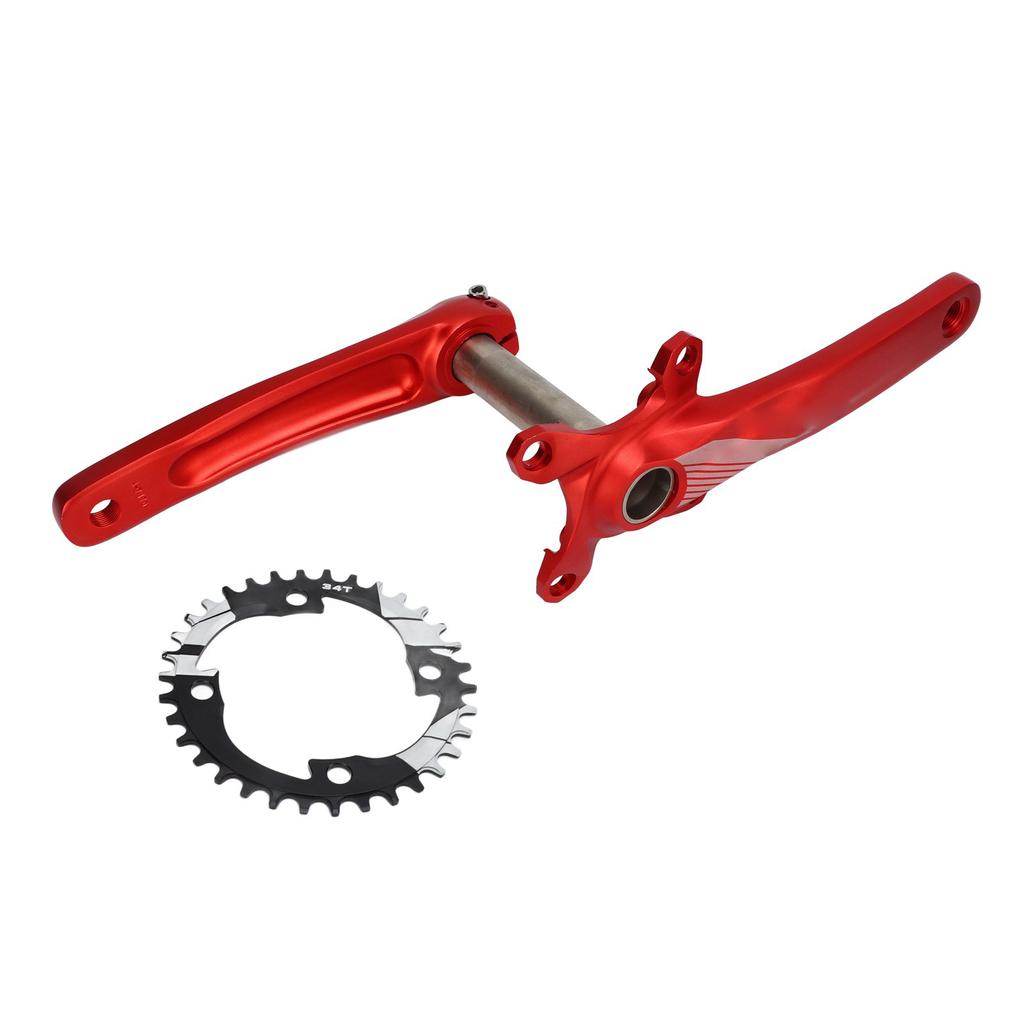 Guarnitura Mountain Bike Bolany Hollow Integrata Set Bracci Pedivella Bici Corona 34T Accessori Retrofit Rosso
