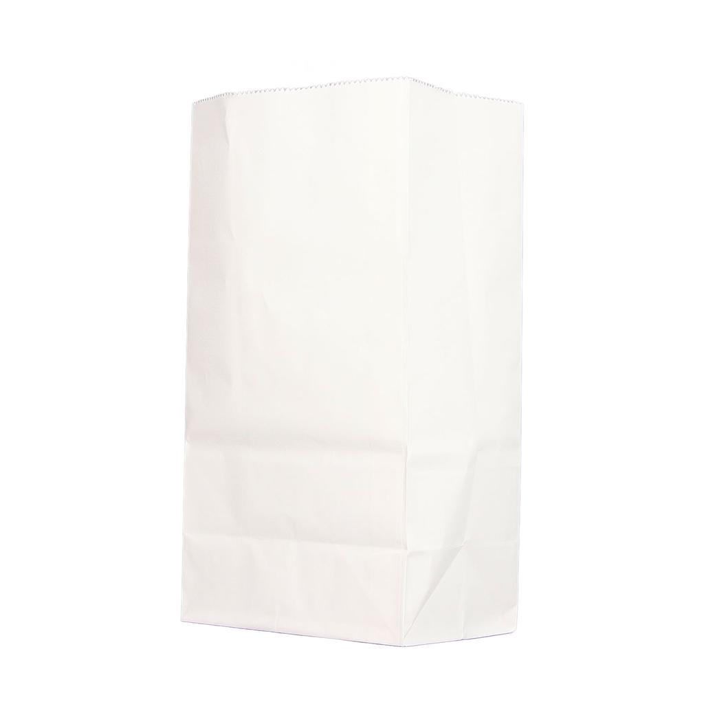100Pcs Paper Bag Food Grade Kraft Oil Proof Large Capacity White Set Kit for Shopping 180x90x55mm 7.09x3.54x2.17in