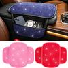Bling Car Armrest Box Cushion With Side Phone Pocket Rhinestones Auto Center Console Protector Pad For Women Interior Accessorie