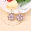Bohemian vintage colored diamond-encrusted rice beads flower floral earrings imitation pearls exaggerated statement earrings