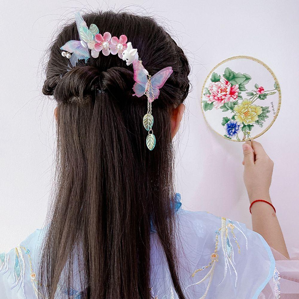 Headwear Butterfly Children Hairpin Ancient Style Hairpin Chinese Style Headwear Hanfu Hair Comb