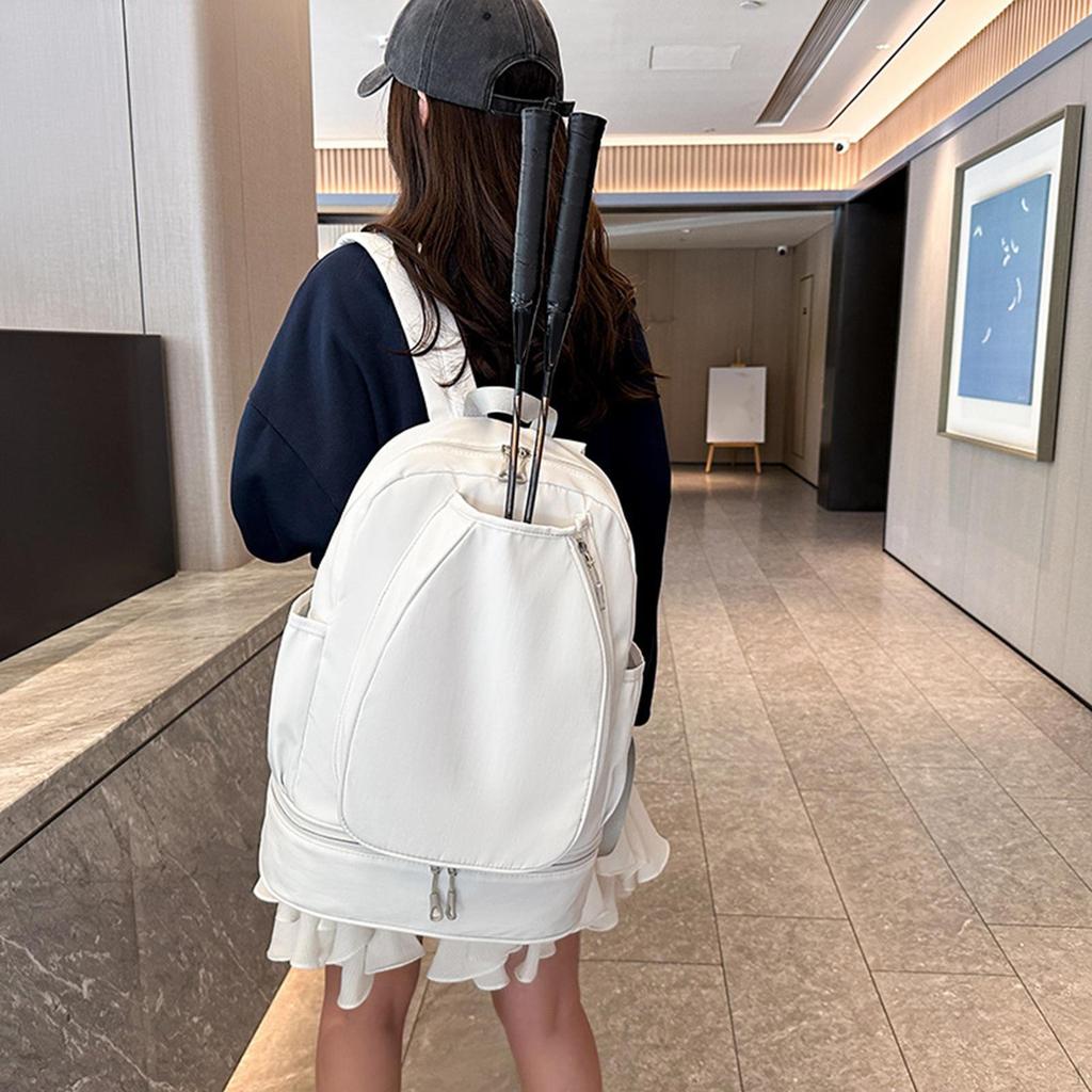 Tennis Pocket Backpack Large Capacity Back Pack with Shoe Compartment Duffel for Workout Pickleball