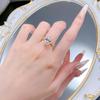 European American 925 Silver Oval Pigeon Egg Four-Prong Wedding Engagement Ring