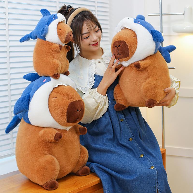 Bai Fen Bai Dolls And Toys Shark Kapibara Doll Doll New Capybara Plush Toy For Children's Birthday Gift
