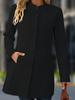 2025 European Plus Size Women's Casual Stand Collar Mid-Length Wool Coat - Autumn/Winter Collection