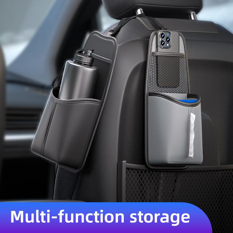 Car Seat Side Storage Bag Hanging Auto Seat Organizer Tissue Holder Universal Mesh Storage Pocket for Phone Bottle