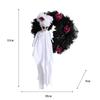 Halloween Party Decor For Home Black White Ghost Wreath Wall Hanging Ornament Halloween Party Home Decoration Props 2023 New