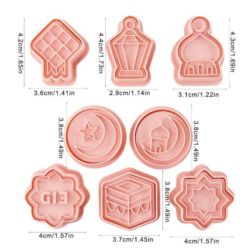 16Pieces Durable Plastic Eid Cookie Molds Portable Eid Cookie Molds For School Event And Community Celebration