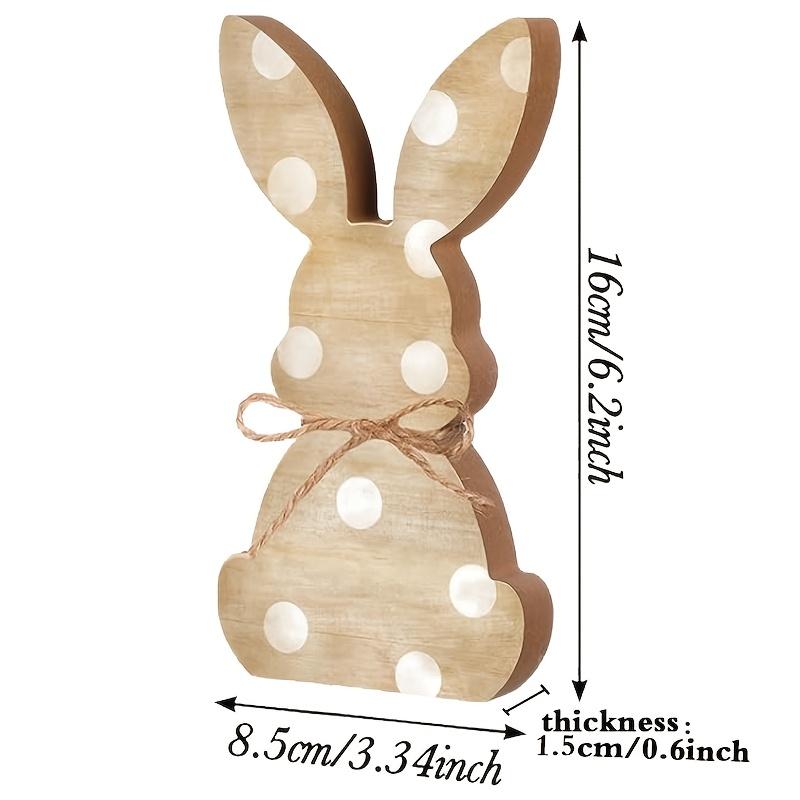 Dekorative Plakette & Statuen 1 Stück, Oster-Heimdekoration Holz 2D Hasen-Dekoration Logo Holz-Tischmittelstück