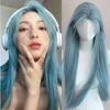 28inch Sea Salt Blue Wig Harajuku Lolita Cosplay Wig Fashion Long Straight Synthetic Wig  JK Girl